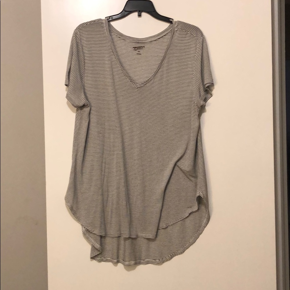 Arizona Jean Co. High Low Striped V-neck